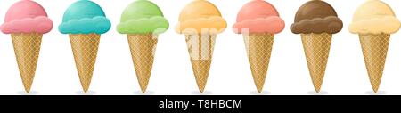 Cono gelato vettore Illustrazione Vettoriale