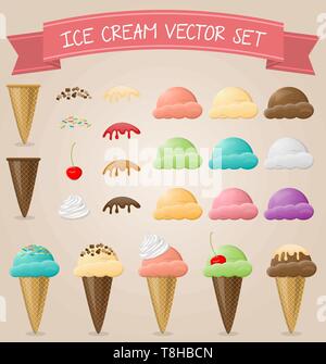 Gelato set di vettore Illustrazione Vettoriale