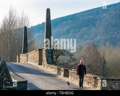 Tay Bridge by Willam Adam, Wade ponte militare, Aberfeldy, Perthshire, Scotland, Regno Unito Foto Stock