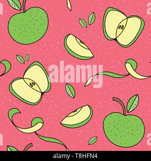 Modello senza giunture mele Illustrazione Vettoriale