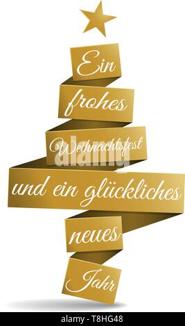 Albero di natale carta origami Illustrazione Vettoriale
