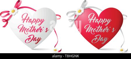 Felice Festa della mamma cuore Illustrazione Vettoriale