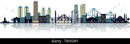 Lo skyline di Istanbul Illustrazione Vettoriale
