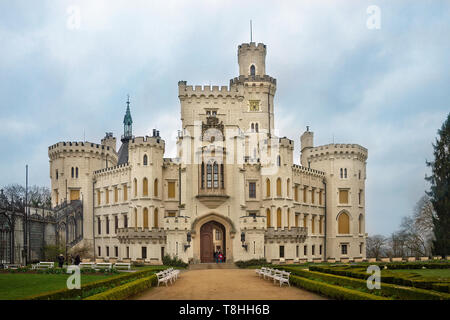 Repubblica ceca. Hluboka nad Vltavou. Castello Hluboka Foto Stock