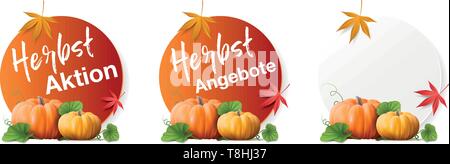 In autunno il pulsante di vendita Illustrazione Vettoriale