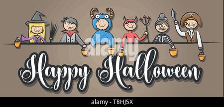 Happy Halloween vector kids Illustrazione Vettoriale