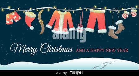 Merry Christmas greeting card Illustrazione Vettoriale