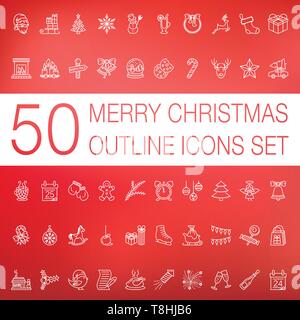 Profilo di Natale set di icone Illustrazione Vettoriale