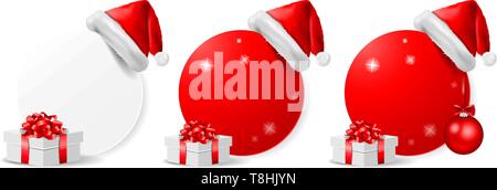 Offerta di Natale pulsante azione vettore isolato set design Illustrazione Vettoriale