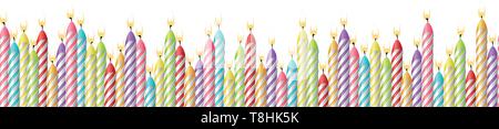 Compleanno candele seamless pattern isolati del vettore Illustrazione Vettoriale
