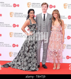 Londra, Regno Unito. Sair Khan, Rob Mallard, Samia Longchambon presso il British Academy Awards televisiva 2019tenuto presso la Sala del Festival, Belvedere Road, Londra, domenica 12 maggio 2019 Ref: LMK392 -J4880-130519 Vivienne Vincent/punto di riferimento media. . Credito: LMK MEDIA/Alamy Live News Foto Stock