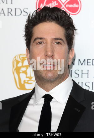 Londra, UK . David Schwimmer a Virgin Media televisione BAFTA Awards 2019 - Sala stampa presso la Royal Festival Hall di Londra il 12 maggio 2019 . Ref: LMK73 -J4881-130519 Keith Mayhew/punto di riferimento media. . Credito: LMK MEDIA/Alamy Live News Foto Stock