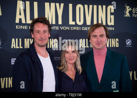 Da sinistra: Hans LOEW, Bassa, attore Nele MUELLER-STOEFEN, Mueller-Stofen, attrice, Lars EIDINGER, attore sul tappeto rosso, tappeto rosso mostra, premiere del film tutto il mio amore in Agon Lichtburg di Essen, 09.05.2019. | Utilizzo di tutto il mondo Foto Stock