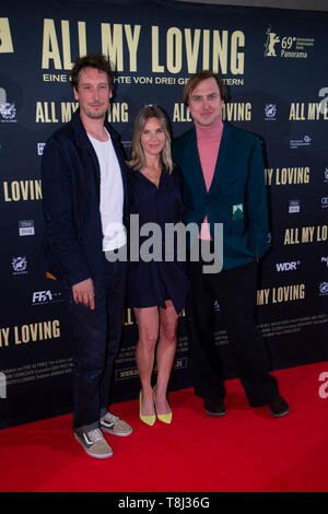 Da sinistra: Hans LOEW, Bassa, attore Nele MUELLER-STOEFEN, Mueller-Stofen, attrice, Lars EIDINGER, attore sul tappeto rosso, tappeto rosso mostra, premiere del film tutto il mio amore in Agon Lichtburg di Essen, 09.05.2019. | Utilizzo di tutto il mondo Foto Stock