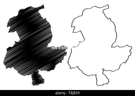 Sar-e Pol provincia (Repubblica Islamica dell'Afghanistan, province afghane) mappa illustrazione vettoriale, scribble schizzo Sari Pul mappa Illustrazione Vettoriale