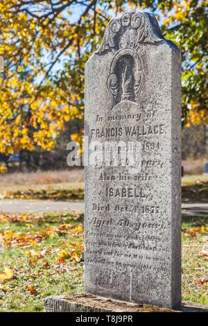 Canada, New Brunswick, Saint John River Valley, Gagetown, storico cimitero del villaggio Foto Stock