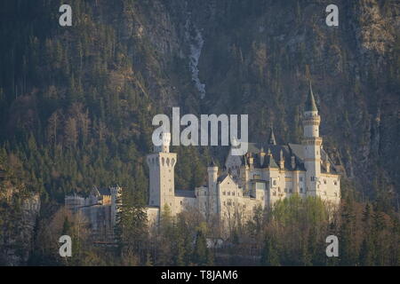 Il castello di Neuschwanstein in primavera Foto Stock