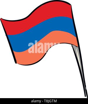 Un dipinto di bandiera dell'Armenia, il vettore, il colore di disegno o illustrazione. Illustrazione Vettoriale