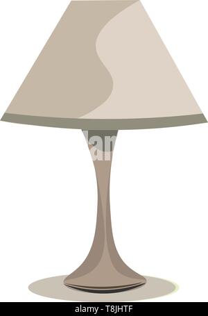 Grigio di una lampada da scrivania che ha ombra su un lato., il vettore, il colore di disegno o illustrazione. Illustrazione Vettoriale
