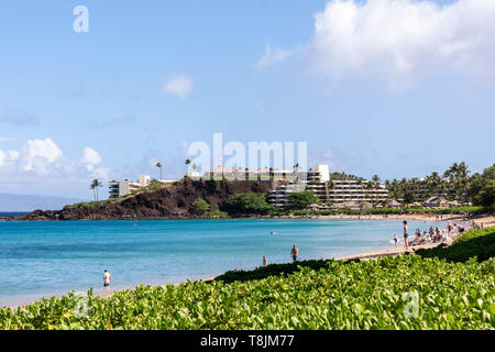 Black Beach, Maui, Hawaii, Stati Uniti. Foto Stock