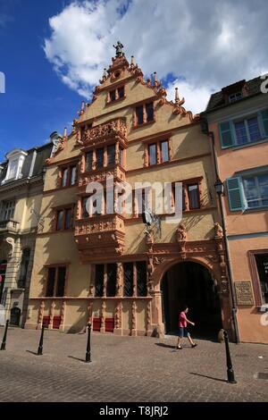 Francia, Haut Rhin, Colmar, La Casa delle Teste, Rue des Têtes in Colmar Foto Stock