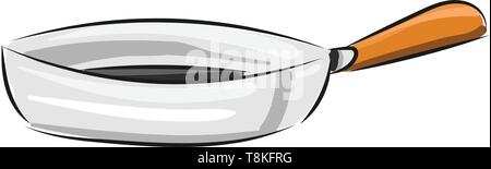 È il pan, utilizzato in frittura di articoli con una piccola quantità di olio., il vettore, il colore di disegno o illustrazione. Illustrazione Vettoriale