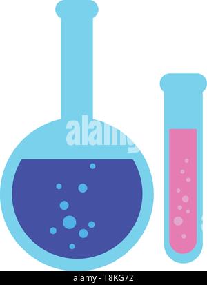 Questi sono usati nei laboratori per il contenimento di liquidi e di eseguire la miscelazione, riscaldamento e altri processi., il vettore, il colore di disegno o illustrazione. Illustrazione Vettoriale