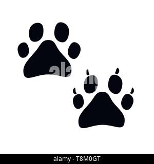 Paw di impronte di animali. Illustrazione Vettoriale. Illustrazione Vettoriale