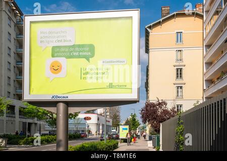 Francia, Rhone, Villeurbanne, Emile Zola street Foto Stock