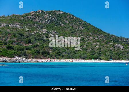 Francia, Haute Corse il deserto degli Agriates, Golfo di Saint Florent, Loto beach Foto Stock