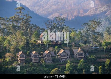 Sri Lanka, provincia di Uva, Ella, hotel di lusso, 98 acri Resort & Spa tra tea estates Foto Stock