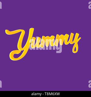 Yum. Yummy word. Lettering del vettore Illustrazione Vettoriale