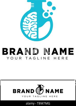 Brain Lab Logo design template vettoriale icona illustrazione elemento - vettore Illustrazione Vettoriale