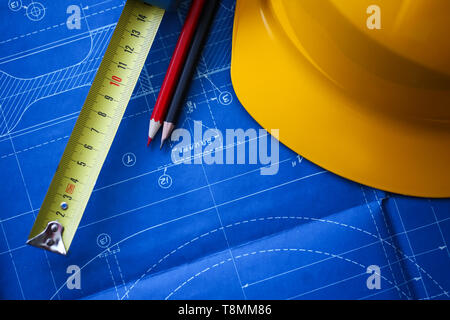 Engineering design blueprint per edifici Foto Stock