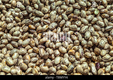 Sfondo di fagioli borlotti nel mercato Foto Stock