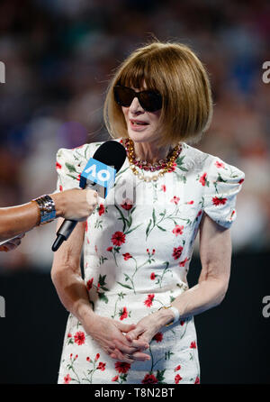 Anna Wintour parla al 2019 Australian Open serie ispiratrice sul Centre Court di Rod Laver Arena Foto Stock