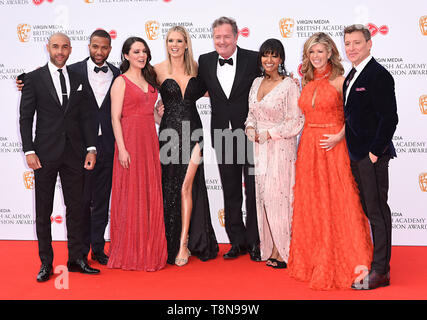 Londra, UK Alex Bersford, Sean Fletcher, Laura Tobin, Charlotte Hawkins, Piers Morgan,Ranvir Singh, Kate Garraway, Ben Shephard presso il British Academy Televisione Awards che si è tenuto presso la Sala del Festival, Belvedere Road, Londra, domenica 12 maggio 2019 Ref: LMK392 -S2407-130519 Vivienne Vincent/punto di riferimento media. WWW.LMKMEDIA.COM. Foto Stock