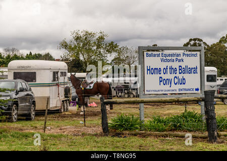 Piloti in lizza al Marcus Oldham Ballarat International Horse Trials 2019 Foto Stock