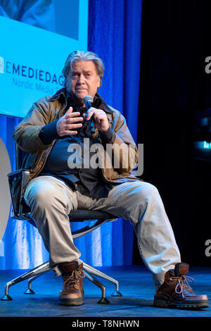 Norvegia, Bergen - 9 maggio 2019. Steve Bannon, ex casa bianca capo stratega, assiste la conferenza multimediale Nordiske Mediedager 2019 a Bergen. (Photo credit: Gonzales foto - Jarle H. Moe). Foto Stock