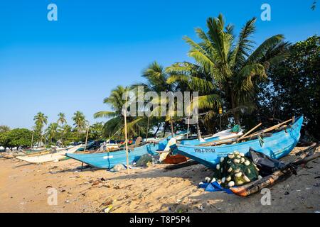 Sri Lanka, della provincia meridionale, Galle, barche da pesca Foto Stock