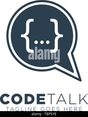 Programmatore di codice logo design illustrazione vettoriale elemento icona - vettore Illustrazione Vettoriale