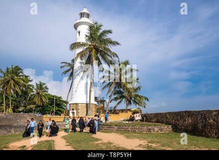 Sri Lanka, della provincia meridionale, Galle, Galle Fort o Fort olandese elencati come patrimonio mondiale dall' UNESCO, il faro Foto Stock