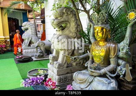 Sri Lanka, Colombo, Wekanda distretto, Gangaramaya tempio buddista Foto Stock