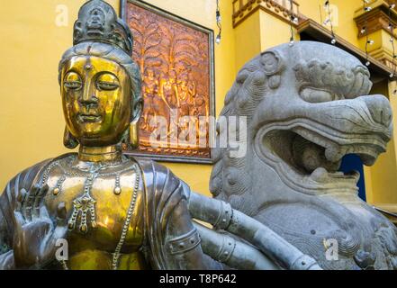 Sri Lanka, Colombo, Wekanda distretto, Gangaramaya tempio buddista Foto Stock