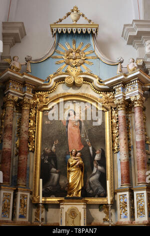 Vierge à l'enfant. Eglise Saint-Gervais et Saint-Protais. Saint-Gervais-les-Bains. / Virigin e bambino. Chiesa di San Gervais e San Protais. Foto Stock