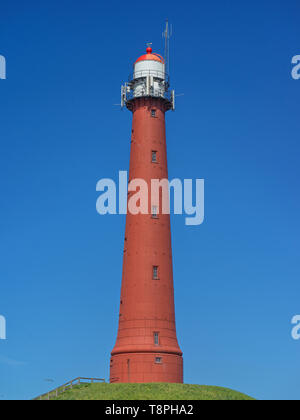 Il rosso Ghisa faro, il più antico faro elettrico in Olanda Foto Stock