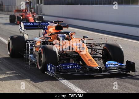Circuito de Barcelona-Catalunya, Barcelona, Spagna. 14 Maggio, 2019. La Formula Uno in stagione test, giorno 1; la McLaren, Carlos Sainz Credito: Azione Sport Plus/Alamy Live News Foto Stock
