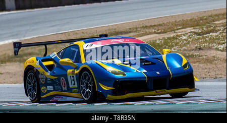 Il 12 maggio 2019 Monterey CA, U.S.A. # 13 Marc Muzzo della Ferrari di Ontario in uscita di curva 6 durante il Ferrari Challenge Gara 2 P/P- AM Weathertech Raceway Laguna Seca Monterey CA Thurman James/CSM Foto Stock