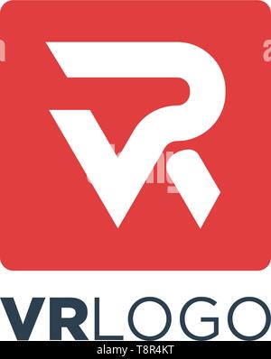 Vr icona logo design illustrazione vettoriale elemento isolato - vettore Illustrazione Vettoriale