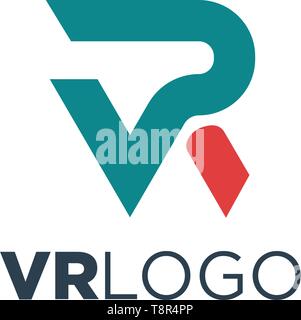 Vr icona logo design illustrazione vettoriale elemento isolato - vettore Illustrazione Vettoriale